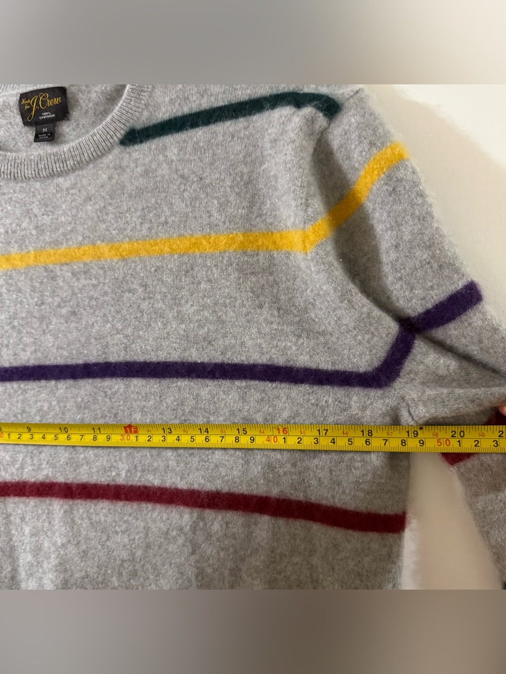 Knit for J.Crew 100% Cashmere Striped Sweater Gray Multicolor Size M - Picture 5 of 10